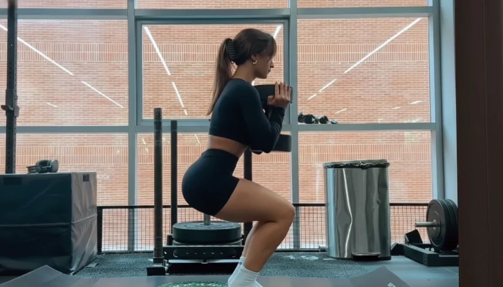 Execução correta de agachamento profundo para glúteos